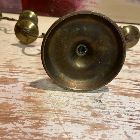 Vintage Solid Brass Brass 3 Arm Candelabra set - Picture 7 of 12
